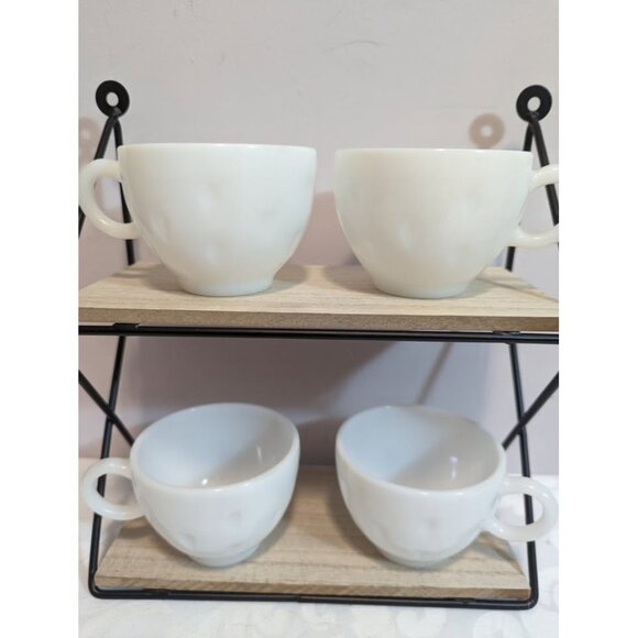 Four Milk Glass Tea/Coffee Mugs - Picture 1 of 5